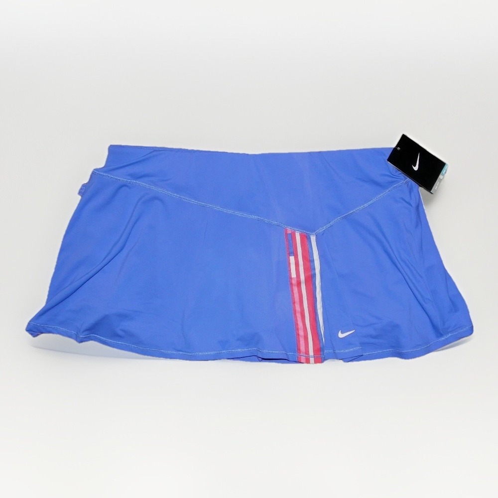 NIKE Skort Womens XL (16-18) Blue Low rise Dri-Fit W/Built-In Shorts Tennis NEW